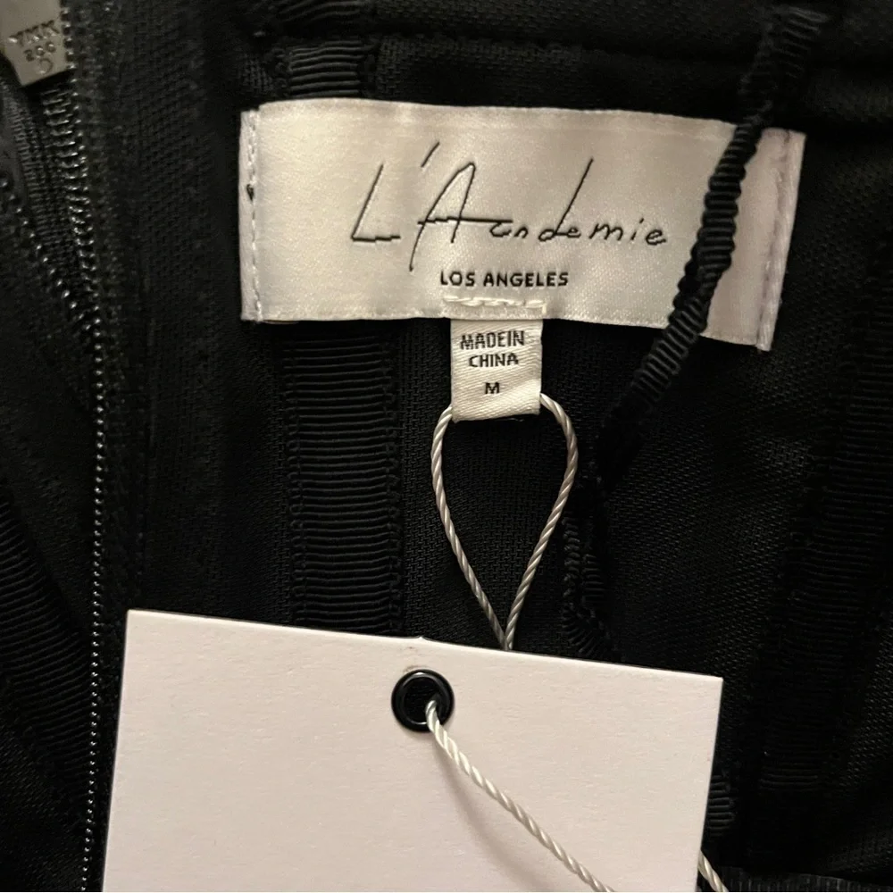 NWT Revolve L'Academie Medium Cosme Mini Dress in Black MSRP $268
